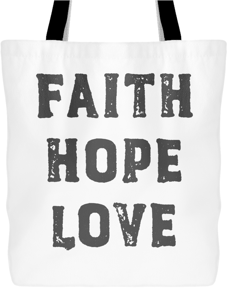 Faith Hope Love Catholic Tote Bag - Tote Bag Clipart (741x945), Png Download