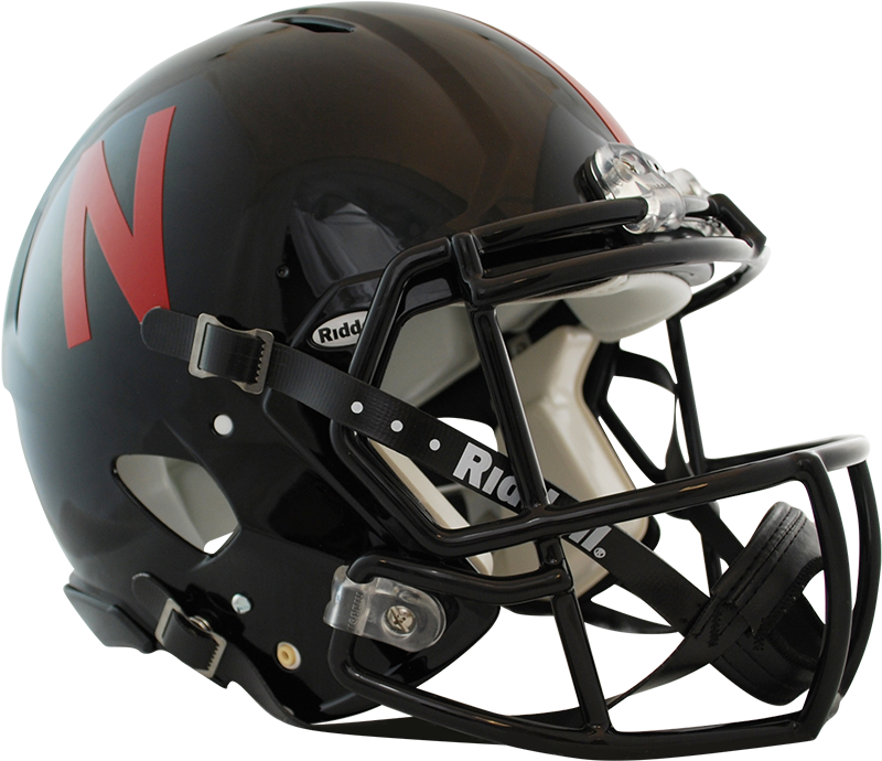 Nebraska Black Speed Authentic 3002640 - Nebraska Cornhuskers Football Helmet Clipart (900x812), Png Download