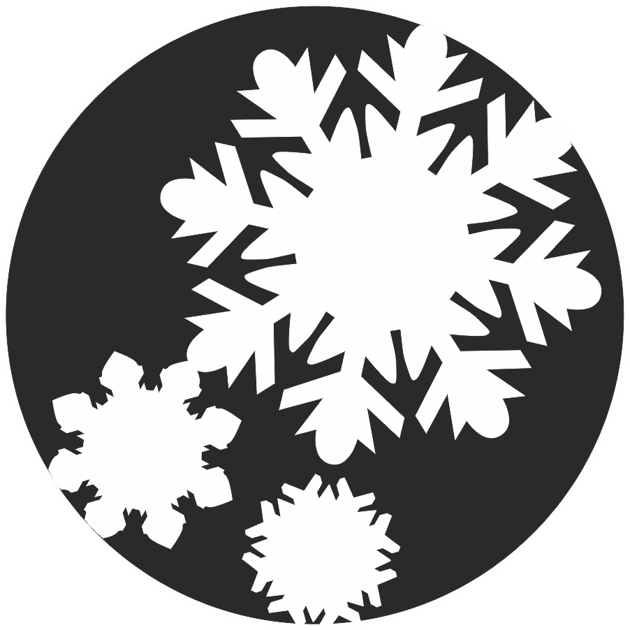 Snowflake Silhouette Stencil - Circle Clipart (902x902), Png Download