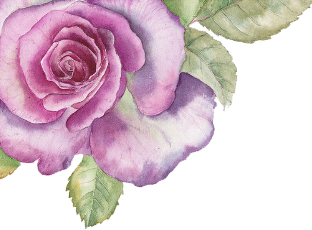 #ftestickers #border #corner #flower #rose #purple - Pink And Purple Watercolour Flowers Png Clipart (1024x1024), Png Download