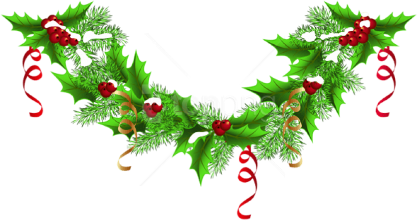 Free Png Christmas Pine Garland Png Clip-art Png Images - Christmas Garland Clip Art Png Transparent Png (850x469), Png Download