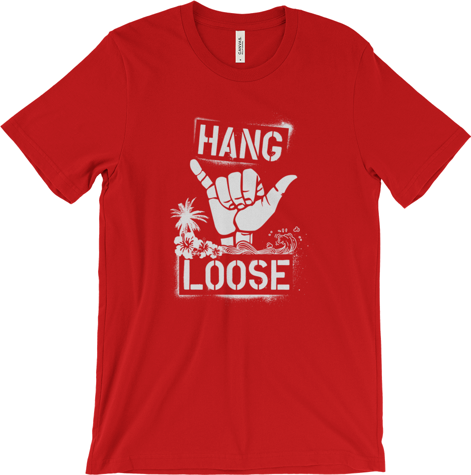 Hang Loose T-shirt Red - College T Shirts Clipart (936x944), Png Download