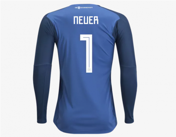 Germany 2018 World Cup Goalkeeper Blue Ls Football - Manuel Neuer Germany Jersey 2018 Clipart (600x600), Png Download