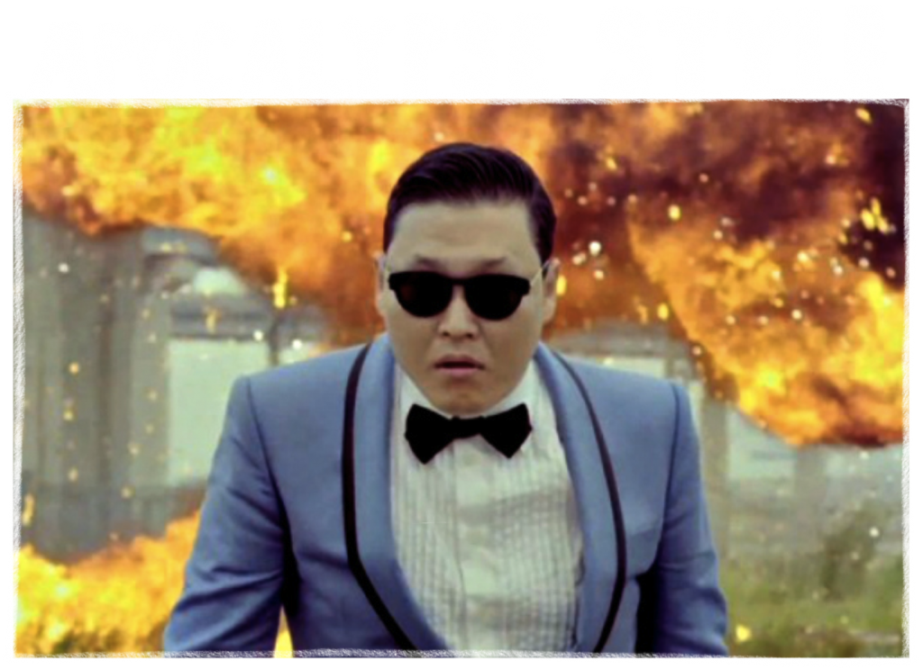 Even Noticed That Crazy Korean Horse Rider Psy - Html How To Set Background Clipart (1024x743), Png Download