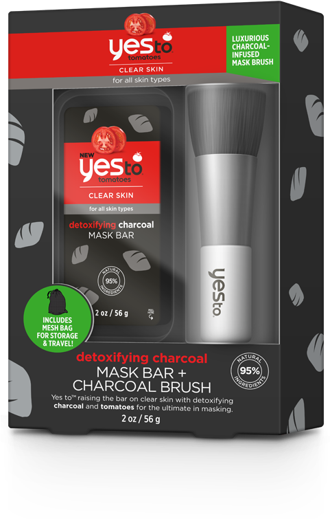 Yes To Tomatoes Charcoal Mask Bar Brush Review - Yes To Tomatoes Detoxifying Charcoal Mud Mask Clipart (480x768), Png Download
