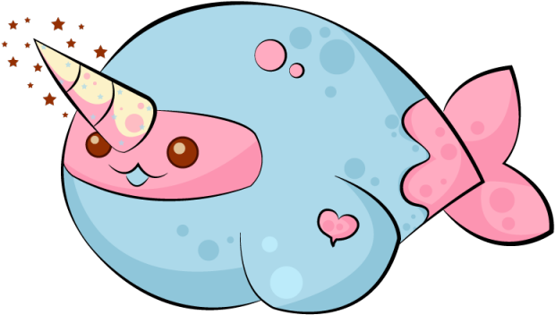 Narwhal Clipart Pink Kawaii - Cute Narwhal Png Transparent Png (640x480), Png Download