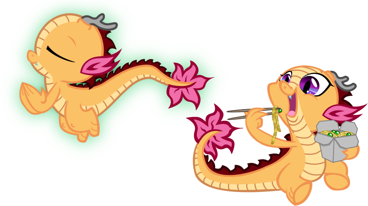 Antlers Artist Saturngrl Dragon Artistsaturngrl Chopsticks - Chinese Baby Dragons Cartoon Clipart (1280x721), Png Download