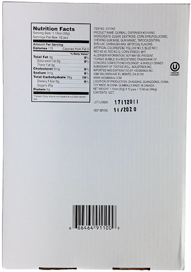 Kidsmania Dubble Bubble Key Ring Gumball Dispenser - Paper Clipart (800x600), Png Download