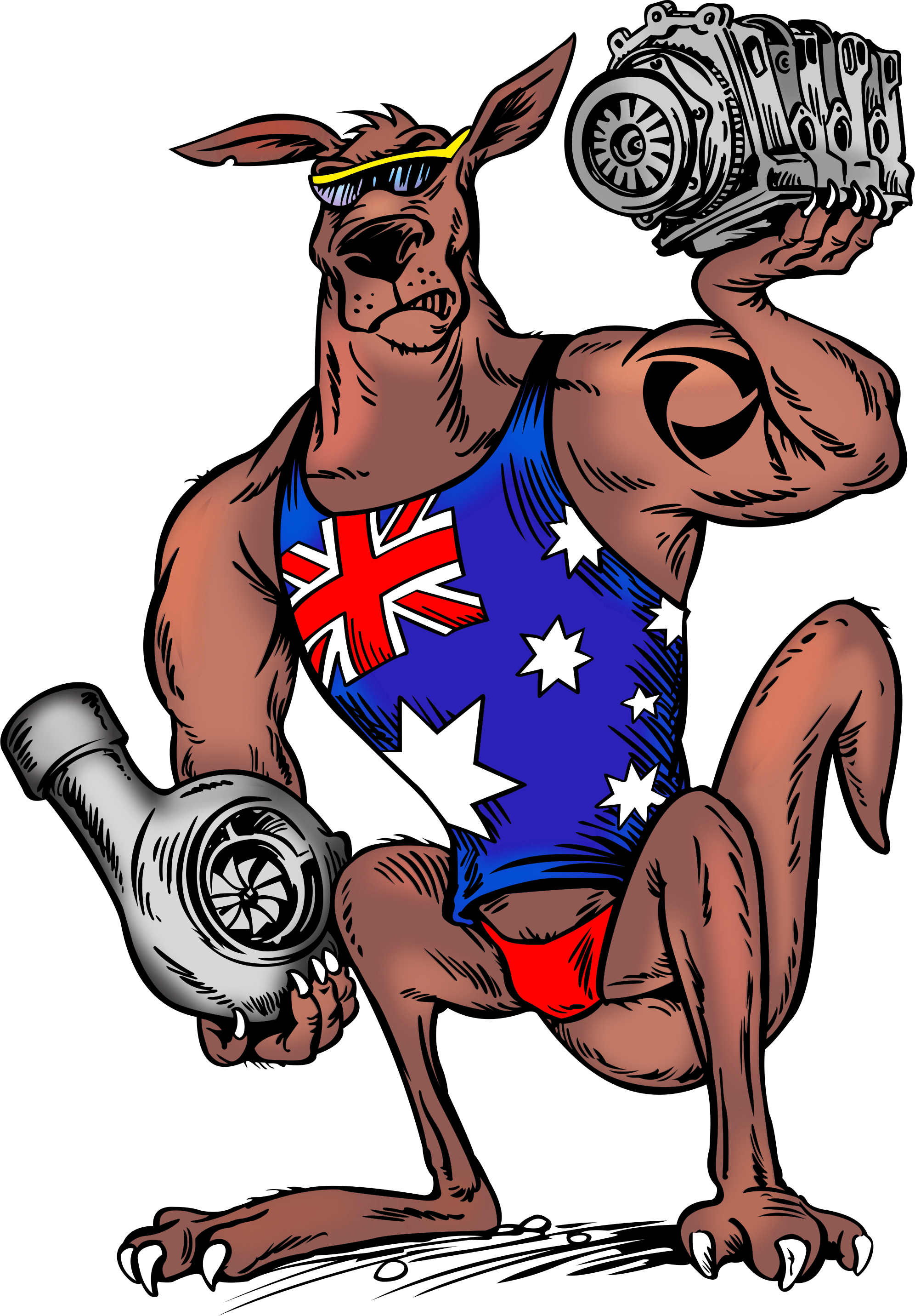 Pac Kangaroo - Cartoon Clipart (1992x2862), Png Download