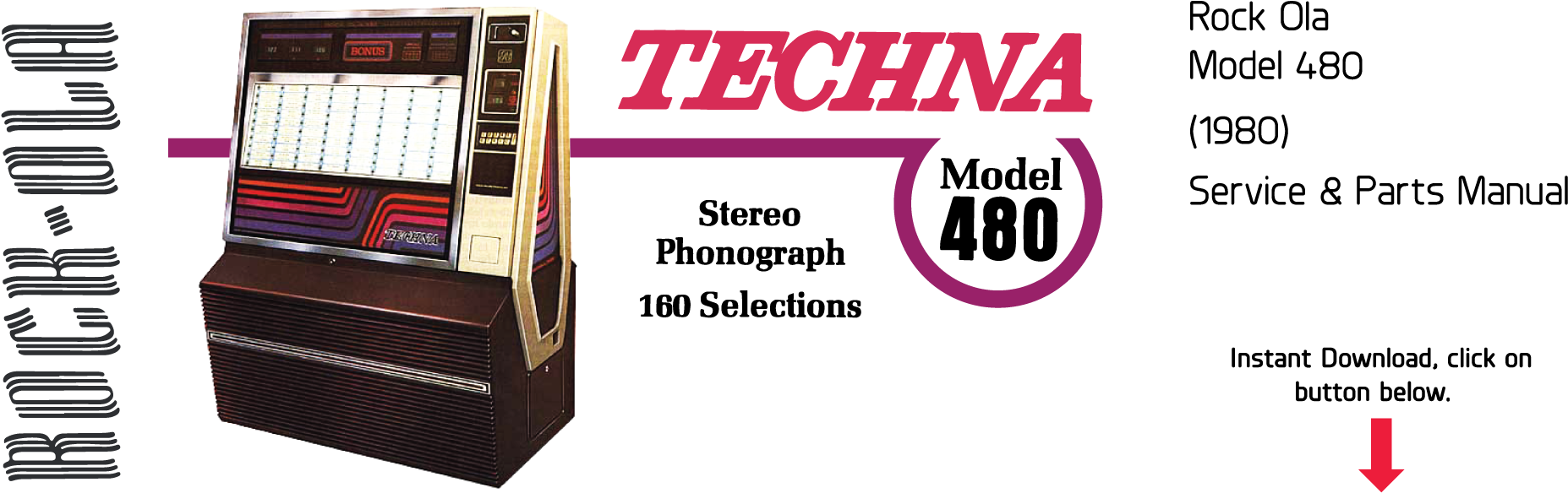 Rock Ola 480 Techna - Slot Machine Clipart (1855x584), Png Download