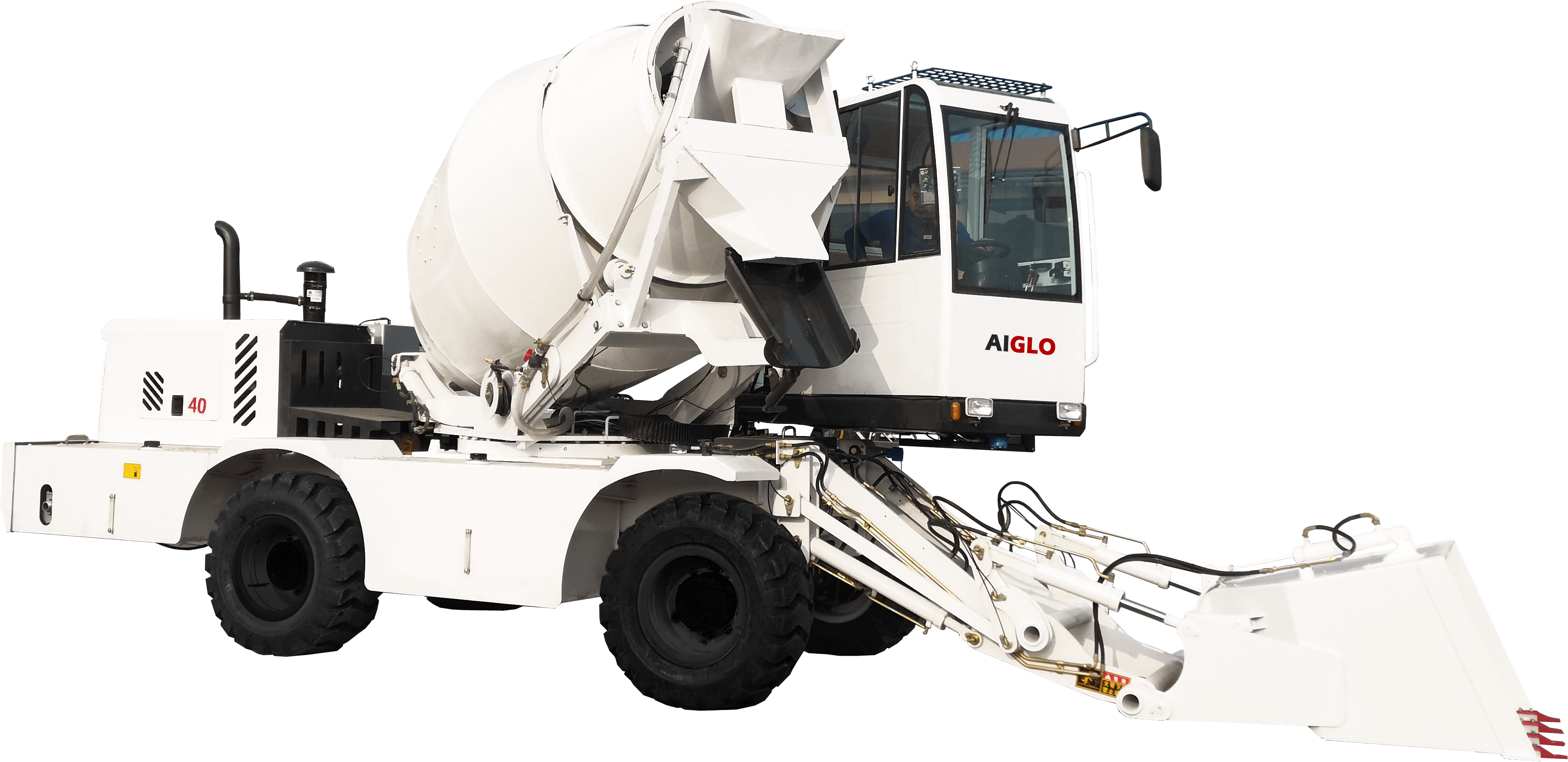 Ag40r Self Propelled Mixer - Concrete Mixer Clipart (3611x1821), Png Download