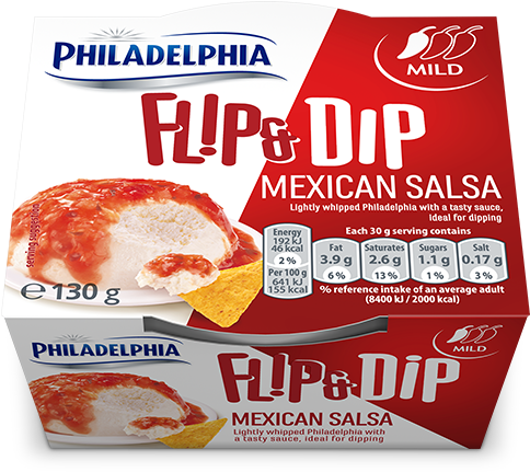 Philadelphia Flip & Dip Mexican Salsa - Philadelphia Flip And Dip Clipart (735x445), Png Download