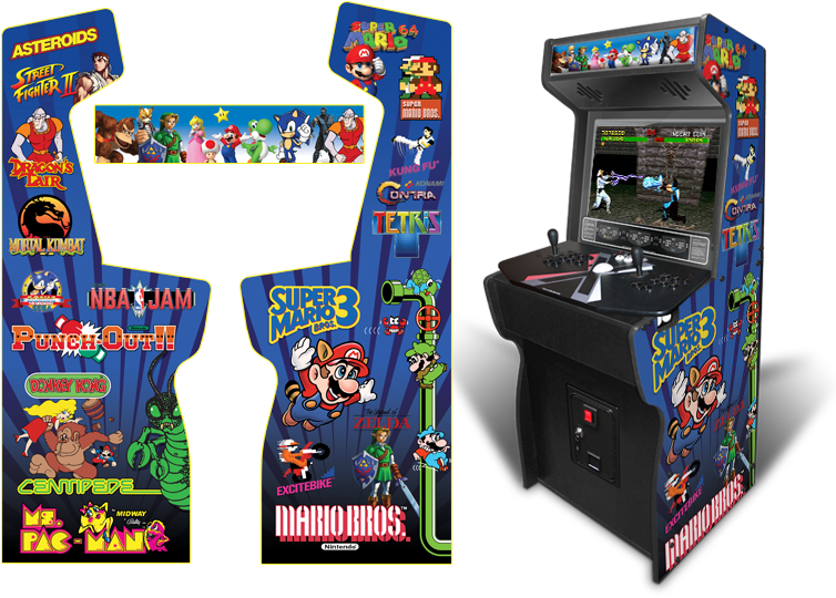 2928 Layout - Arcade Cabinet Vinyl Wrap Clipart (800x552), Png Download