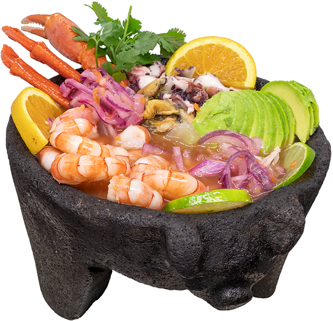 Molcajete De Mariscos - Pu Pu Platter Clipart (680x655), Png Download