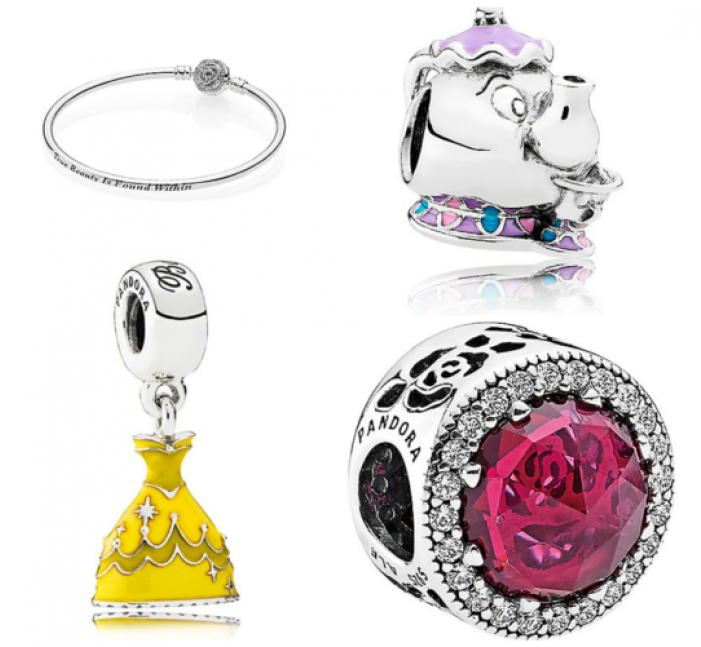 Cheap Disney Beauty And The Beast Gift Set Outlet Online - Belle Enchanted Rose Pandora Clipart (700x850), Png Download