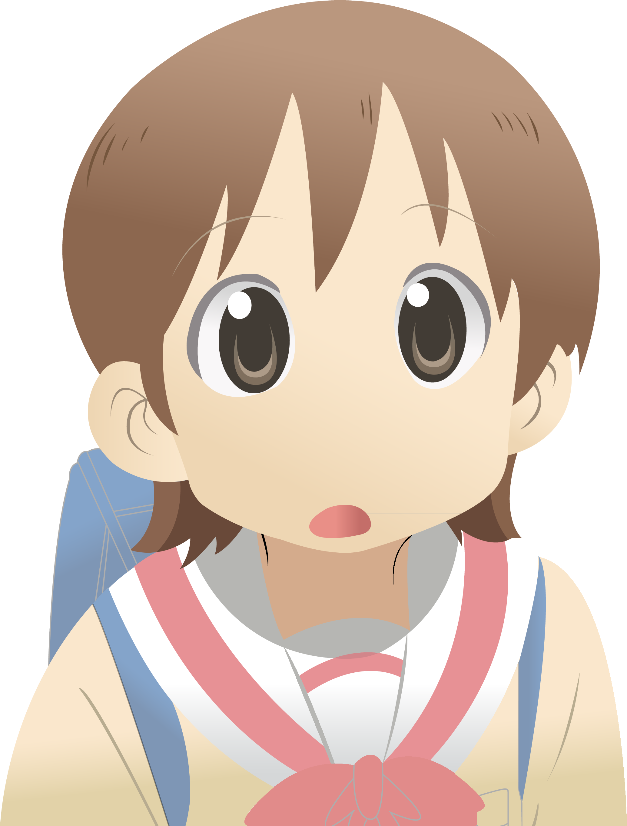 Nichijou Aioi Yuko Seifuku Transparent Png Vector Trace - 日常 Clipart (2070x2726), Png Download