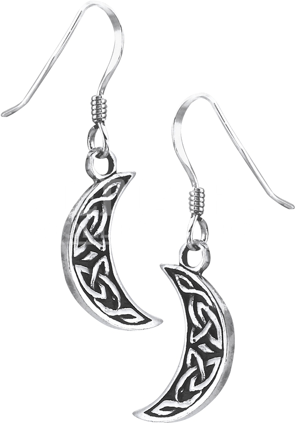 Sterling Silver Celtic Half Moon Earrings - Earrings Clipart (850x850), Png Download