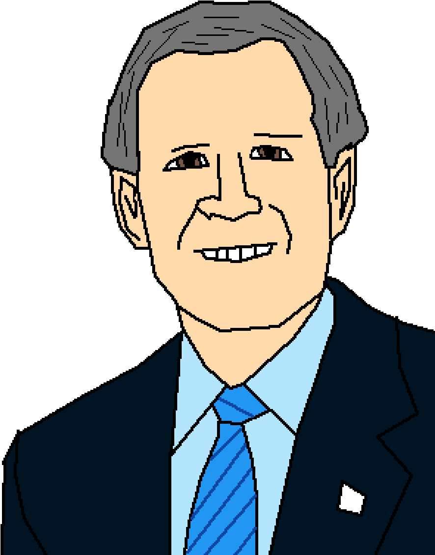George Bush - Cartoon Clipart (900x1200), Png Download