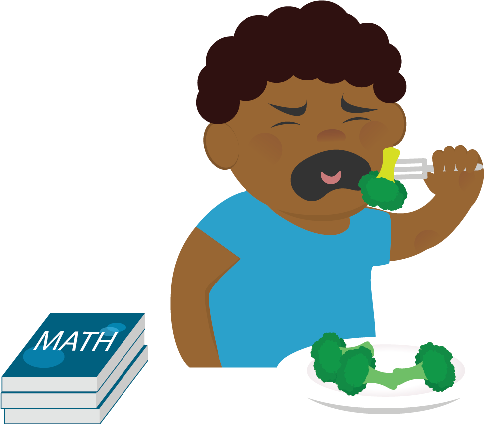 Png Royalty Free Library Broccoli Clipart Kid - Boy Eating Broccoli Cartoon Transparent Png (988x851), Png Download