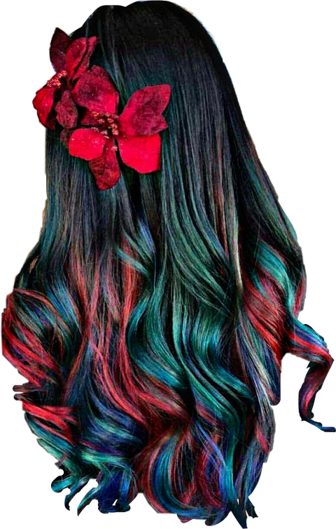 Rainbow Hair Color Ideas Clipart (480x754), Png Download