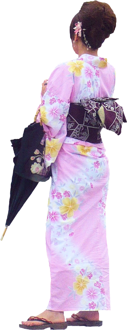 Japanese Woman Png - Traditional Japanese Clothing Back Clipart - Large ...