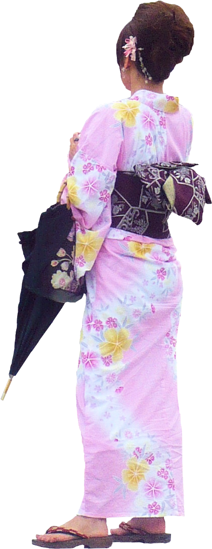 Japanese Woman Png - Traditional Japanese Clothing Back Clipart (1082x1082), Png Download