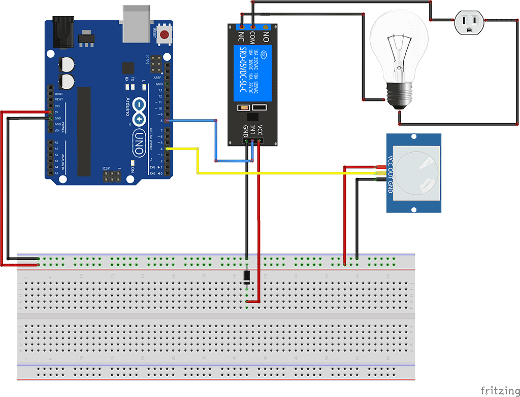 Temporized Pir Sensor Relay Transparent Background - Arduino Relay Module Connection Clipart (1024x783), Png Download