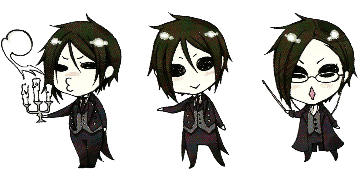 Chibi Kuroshitsuji Black Butler Sebastian Transparent - Cartoon Clipart (1280x638), Png Download