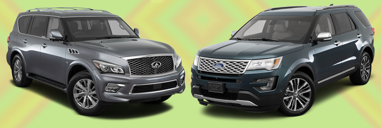 2016 Infiniti Qx80 Vs 2016 Ford Explorer - Infiniti Q80 Vs Qx60 Clipart (1280x432), Png Download