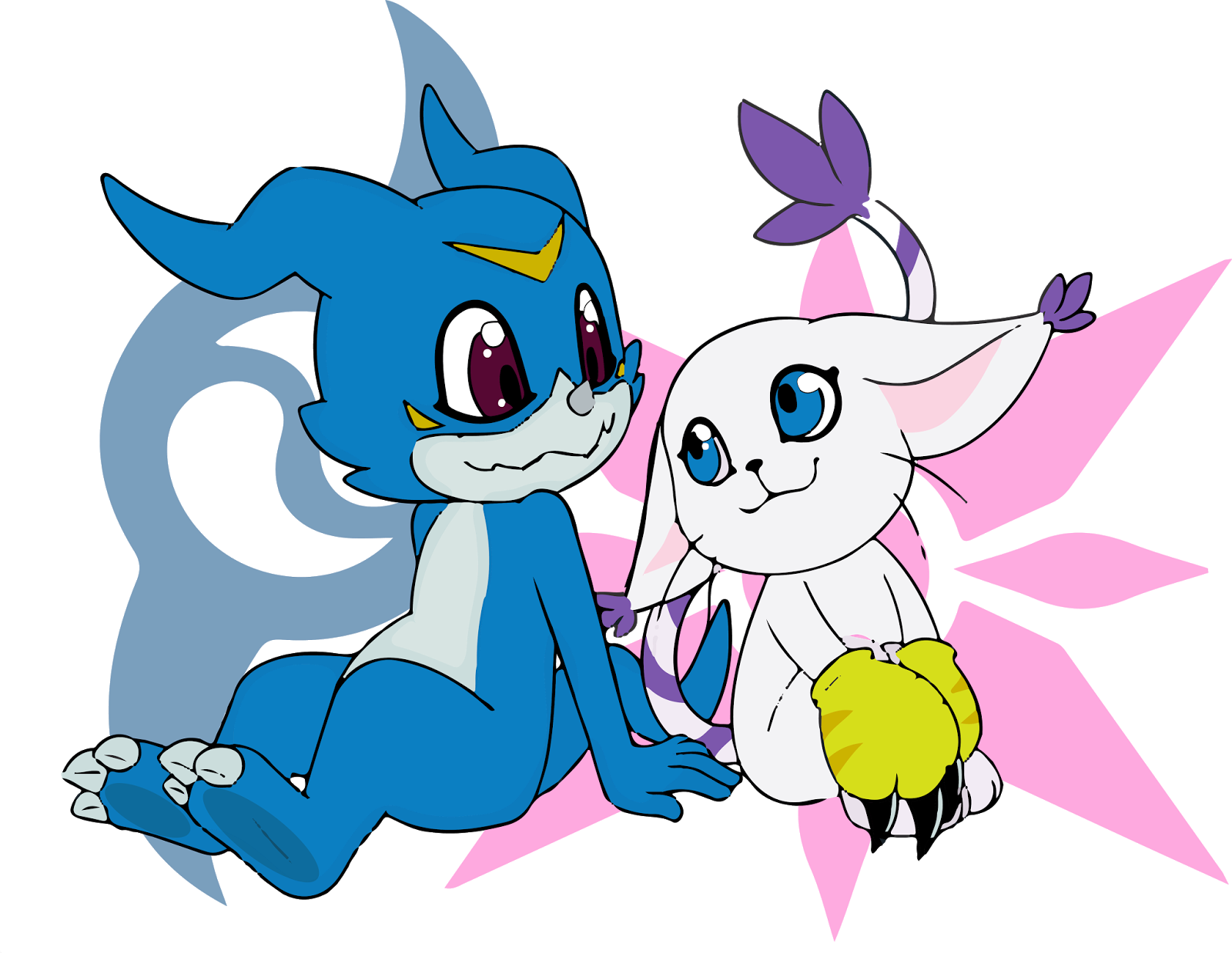 Gatomon And Patamon Clipart (1600x1239), Png Download