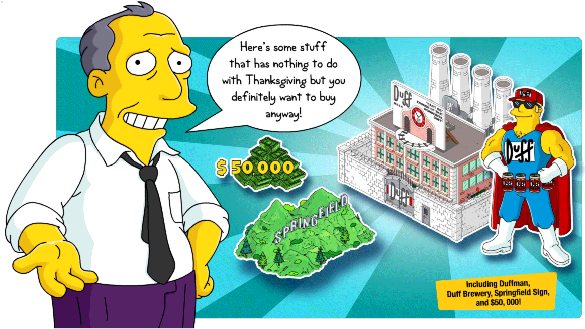 Duff Beer Can Png An Offer The Duff Brewery Duff Beer - Simpsons Tapped Out Black Friday Clipart (1223x657), Png Download