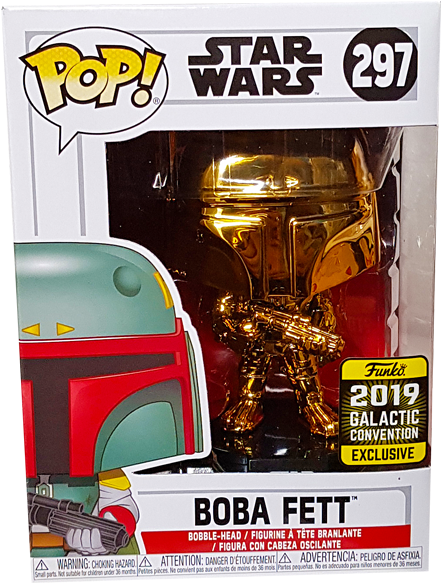 Boba Fett Gold Chrome Swc 2019 Exclusive Pop Vinyl - Star Wars Celebration Funko 2019 Clipart (600x600), Png Download