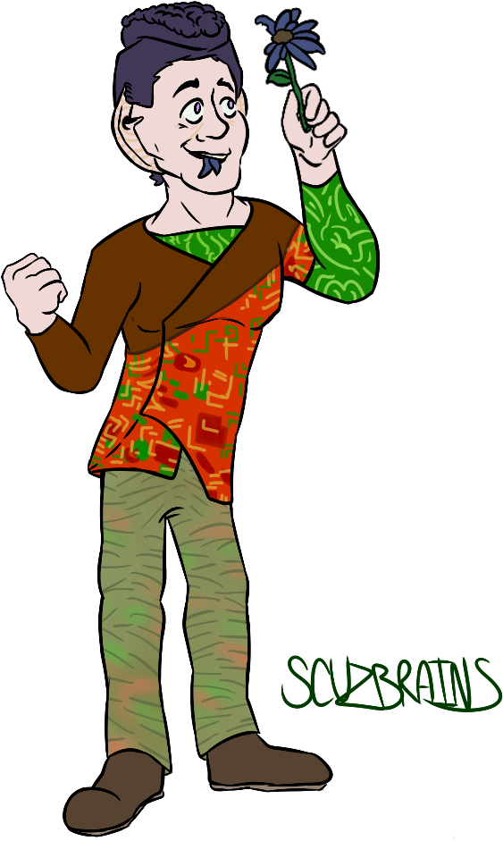 Commission For Of Weyoun Happily Eating A Flower - Cartoon Clipart (1000x1000), Png Download