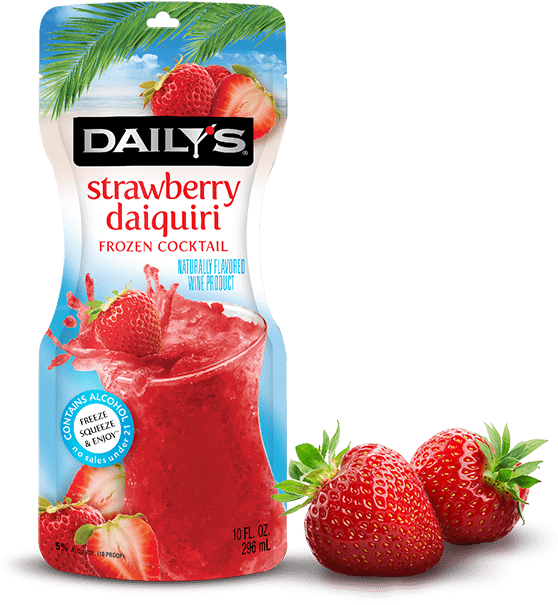 Daily's Frozen Strawberry Daiquiri Pouch - Dalys Drinks Clipart (690x714), Png Download
