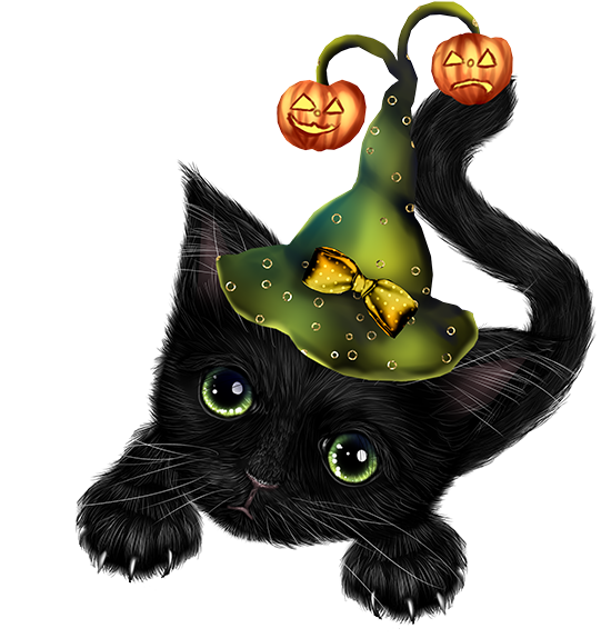 Clip Free Library Kittens Clipart Whimsical Cat - Clipart Cute Cats Halloween - Png Download (600x600), Png Download