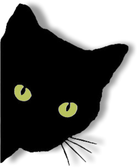 #greeneyes #blackcat #blackcatpeeking #peeking #peekaboo - Black Cat Peeking Clip Art - Png Download (466x599), Png Download