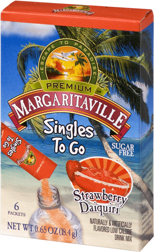 Margaritaville Strawberry Daiquiri Singles To Go - Margaritaville Singles To Go Clipart (884x1024), Png Download