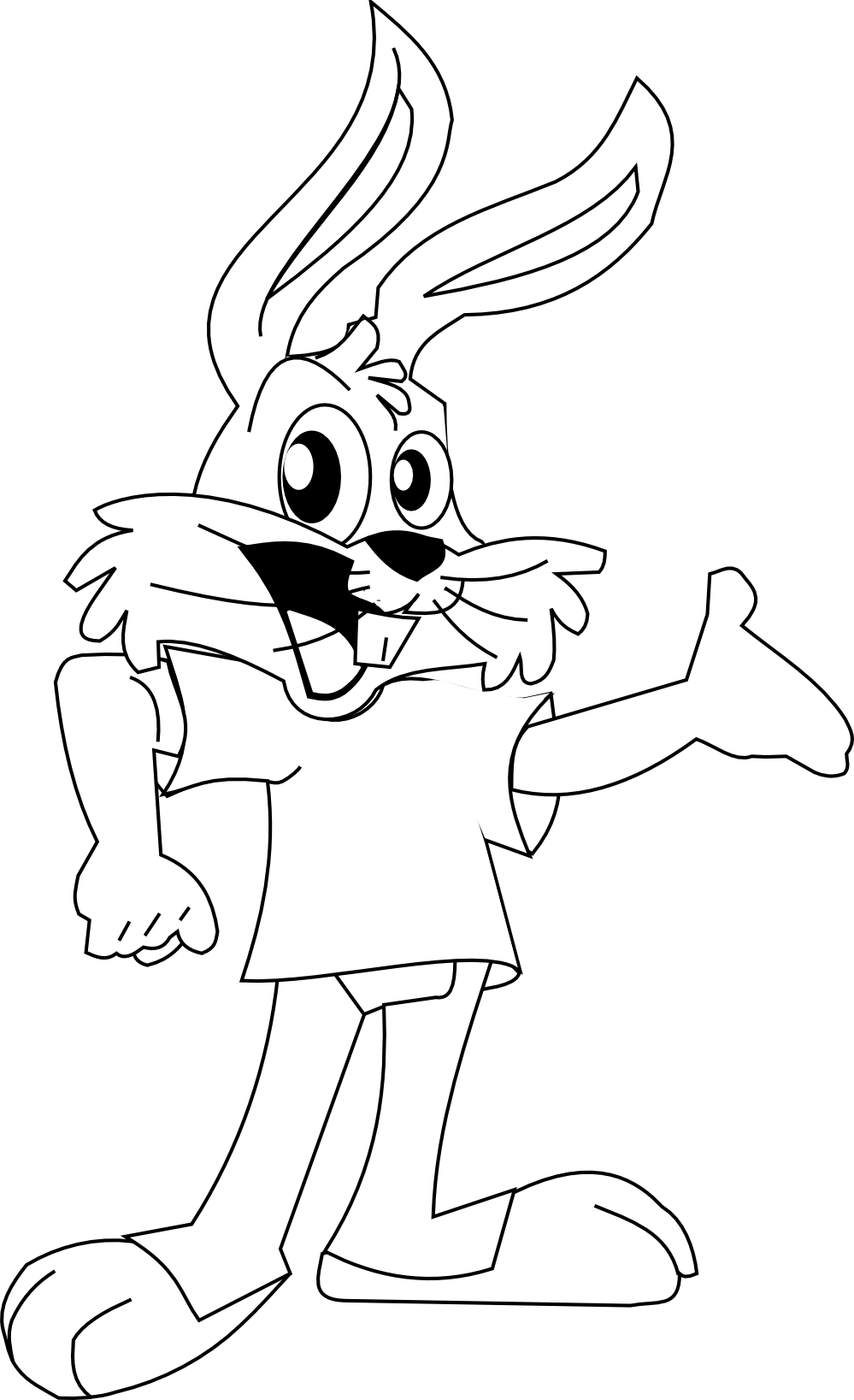 Coelho Rabbit Black White Line Art Coloring Book Colouring - Chinese New Year Wallpaper 2011 Clipart (999x1637), Png Download