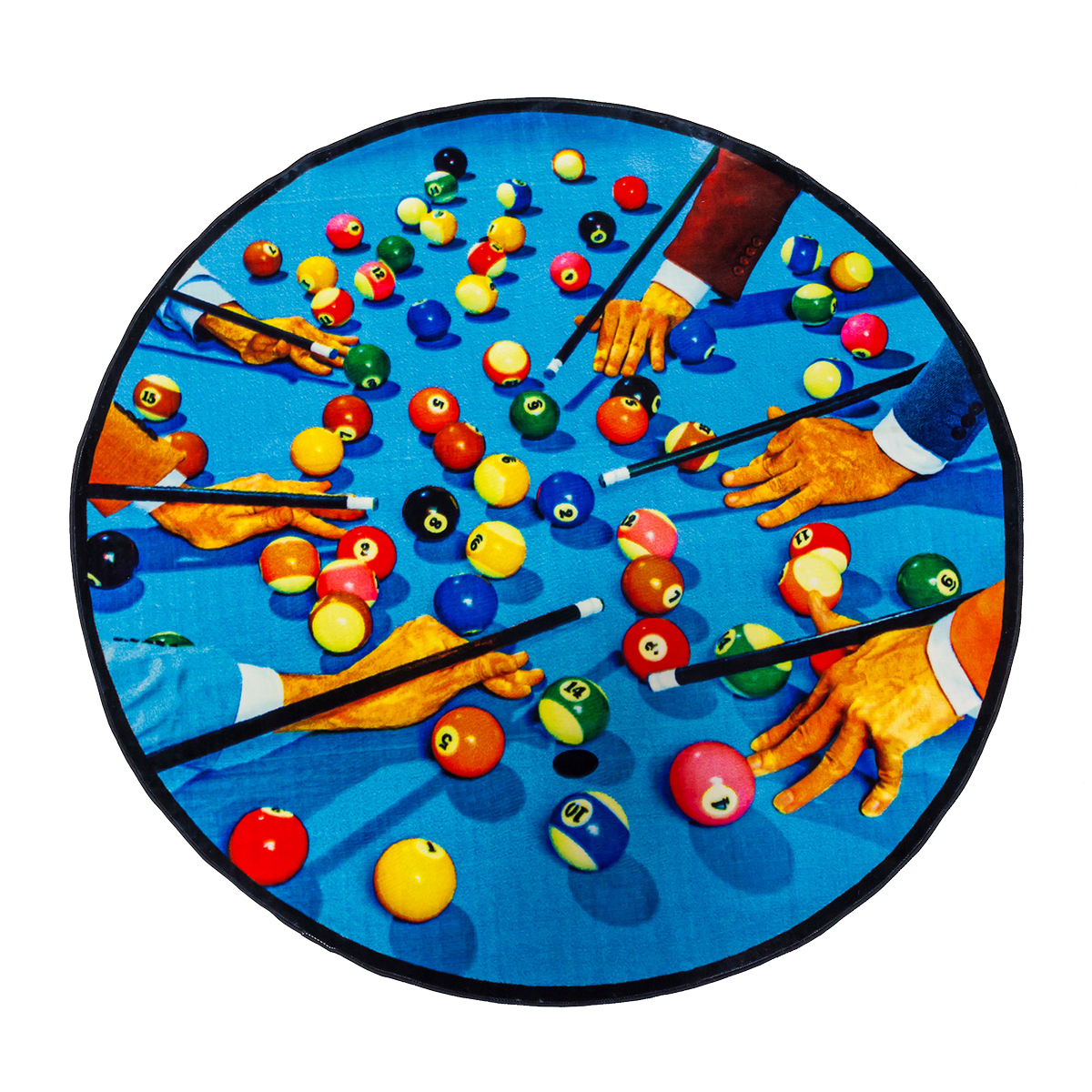 Round Rug Snooker-0 - Maurizio Cattelan Tapis Clipart (1200x1200), Png Download