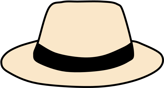 Hat, Fedora, Cream, Black Band - Fedora Clipart (816x1056), Png Download