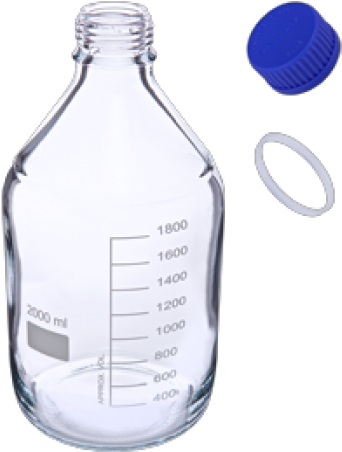 2l Clear Glass, Screw Top & 45mm, Solid Cap, - Glass Bottle Clipart (532x800), Png Download