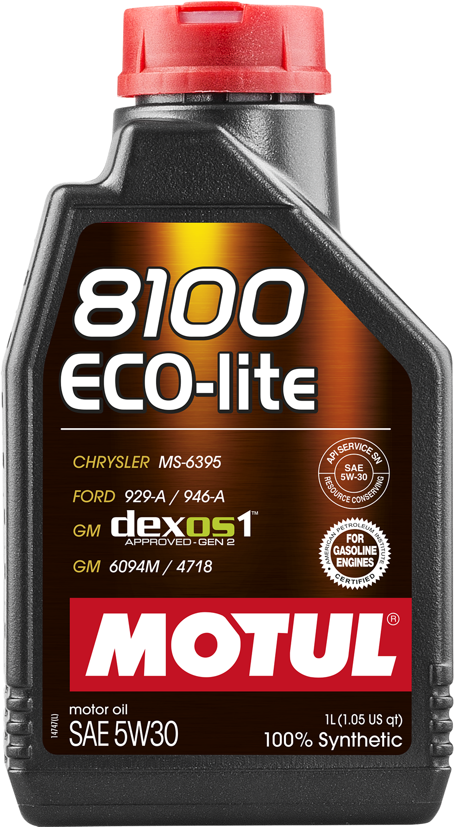 Motul 108212 8100 Ec - Motul 5w30 8100 Eco Lite 1л Clipart (1192x1800), Png Download