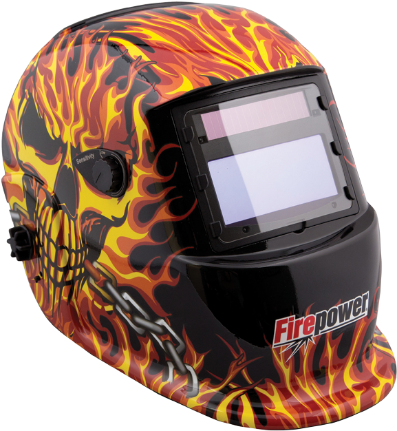 Firepower Skull & Fire Auto-darkening Welding Helmet - Welding Helmet Clipart (800x800), Png Download