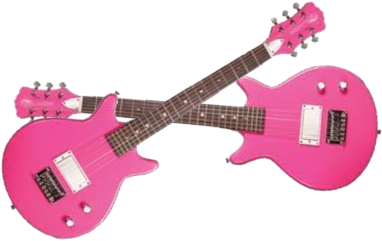 The Entertainment This Is A Pair Of Pink Electric Guitars - Luna Pink Electric Guitar Clipart (835x615), Png Download