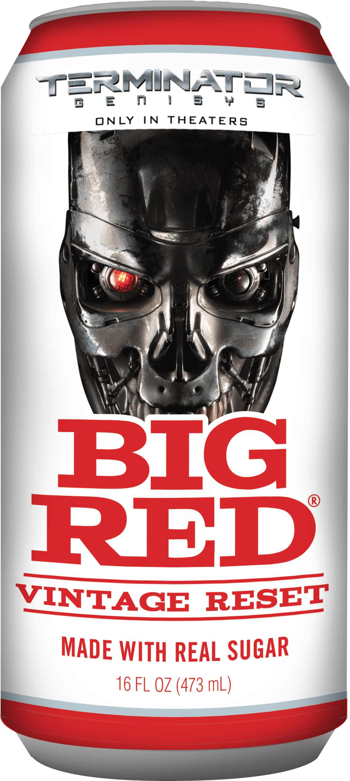Big Red Vintage Reset Terminator Genisys Can - Poster Clipart (1134x2530), Png Download