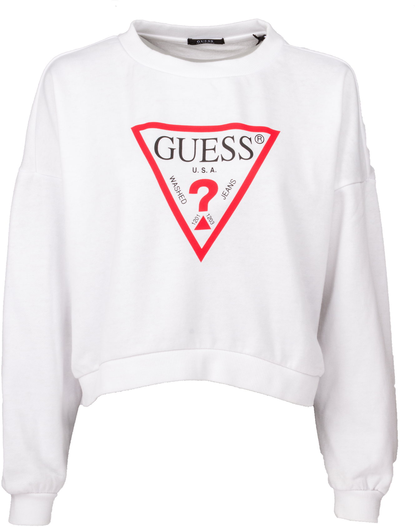 Women's Guess Jeans Basic Fleece White White - Guess Clipart (1399x1748), Png Download