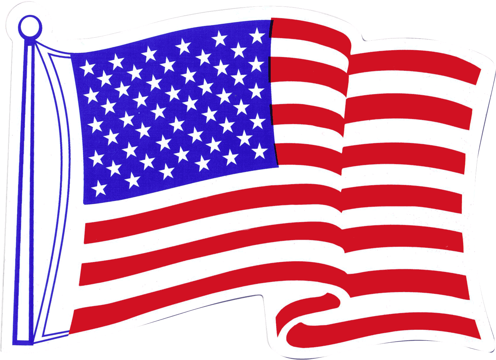 American Flag Fridge Magnet - Flag Waving Clipart (1800x1800), Png Download