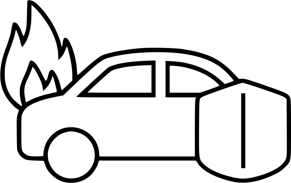 Car Fire Comments - Line Art Clipart (981x618), Png Download