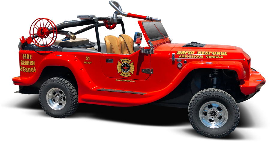Fire Rescue Watercar - Amphibious Firefighting Vehicle Clipart (900x517), Png Download