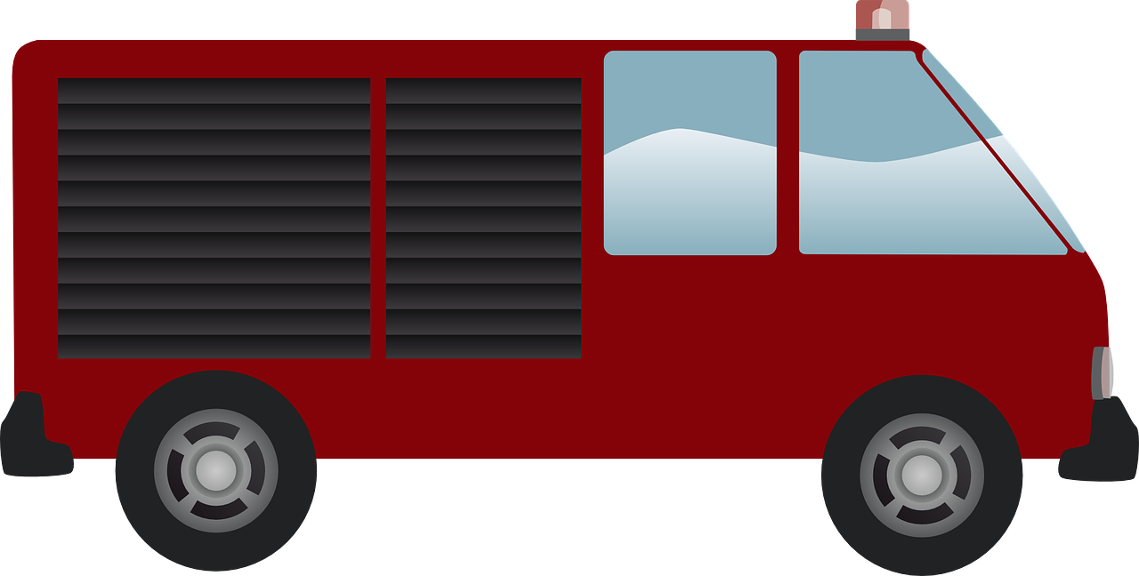 Fire Van Clipart - Png Download (1280x648), Png Download